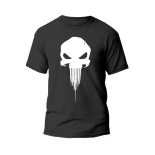 black round neck tshirt skull 2