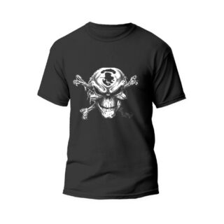 black round neck tshirt skull bone